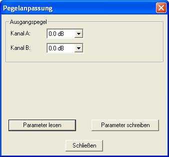 6 Ausgangsparameter / Pegelanpassung 6.1 Ausgangsparameter Im Feld Ausgangsparameter werden alle relevanten Parameter für das Ausgangssignal konfiguriert.