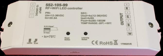 Funk-Farbsteuerungen für RGB-, RGBW- und double-white - LED-Lichtbänder 552-105-99 & 552-106-99