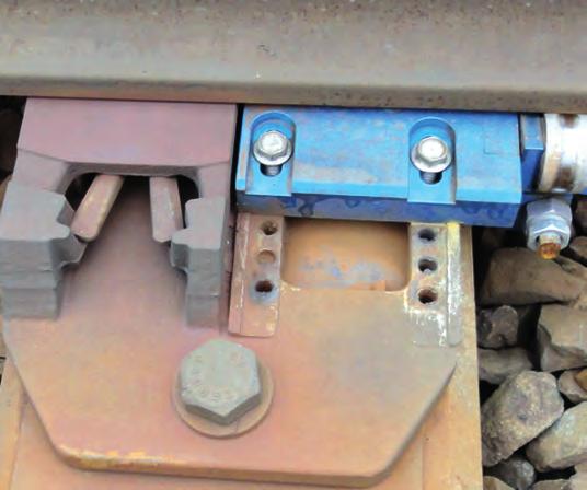 This change in shape can also cause the switch rail to no longer lie against the spacer blocks when closed.