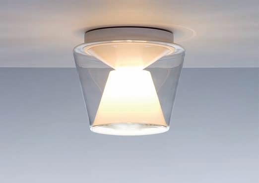 Annex Ceiling- and suspension luminaire Like the archetype of a luminaire category the pure, geometric body stands in a case of mouth-blown crystal glass.