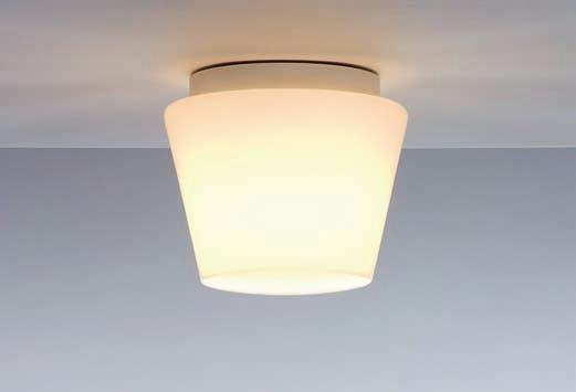 Simultaneously, it assumes the function of shade and is attached to the ceiling fixture without distracting details.