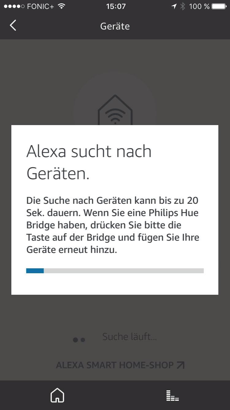 Komfort und Steuerung Bild 28: Wählen Sie im nächsten Fenster Amazon Alexa, um den Aktivierungsschlüssel zu erhalten.