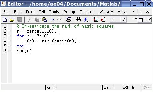 Matlab als Programmiersprache Skripte und Funktionen Skripte Magische Quadrate Eingabe von magicrank führt magicrank.