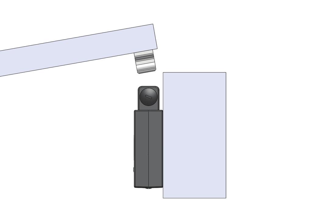 3.7 Vertikale Installation - oder horizontal an einer Luke, die nach oben oder unten geöffnet wird Die Abbildung zeigt die optimale Weise, wie Dalton in Situationen mit einem engen Radius