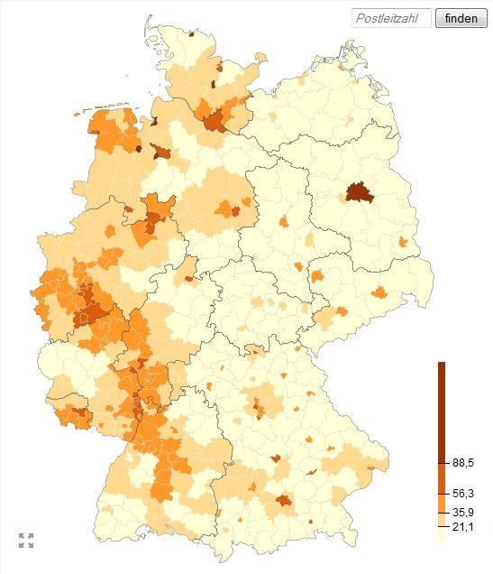Höhere Einfamilienhausdichte im Westen Deutschlands Anzahl der