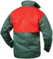 Schnittschutz-Jacke Nach EN 381-10 + 11 Obermaterial: 50% Baumwolle, 50% Polyamid Wasser-, öl- und schmutzabweisend DPLF-geprüfte Schnittschutzeinlage in: Brustteil, Rückenteil, Ärmel und Kragen