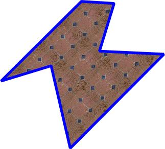 4. Füllen mit Mustern Verankerung der linken unteren Textur-Ecke in einer Polygonecke Muster ist mit Polygon verbunden, bewegt sich bei nimationen mit dem Polygon Verankerung der