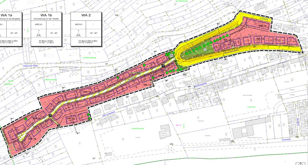 1 Planungserfordernis / Planungsziele Im Geltungsbereich des rechtskräftigen Bebauungsplanes An der L1 ist ein großer Teil der Grundstücke an der Straße In den Rauschen bebaut.
