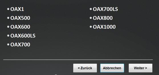 Hinweis: Haben Sie Ihre Instrument per Upgrade vom OAS-System auf das OAX-System erweitert, benutzen Sie bitte die