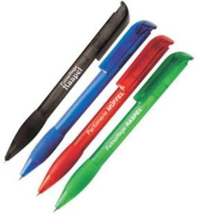 Kugelschreiber aus Kunststoff Druckkugelschreiber Whoopy metallic: lieferbar 500 Stück mit silbernem Schaft und farbigen