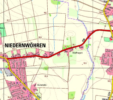 K 28, Niedernwöhren Nordsehl Ausbau der OD Niedernwöhren mit Anlage eines Rad-/Gehweges und Anlage eines Radweges