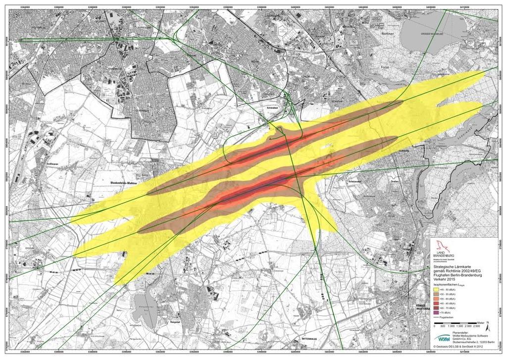 Königs Wusterhausen Abbildung 12: Strategische Lärmkarte L Night 2015 Quelle: Ministerium für Ländliche Entwicklung, Umwelt und Landwirtschaft des Landes Brandenburg (MLUL), Land Brandenburg, Datum: