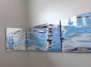 Spiegel b Format horizontales Raumtriptychon: 300 x 100
