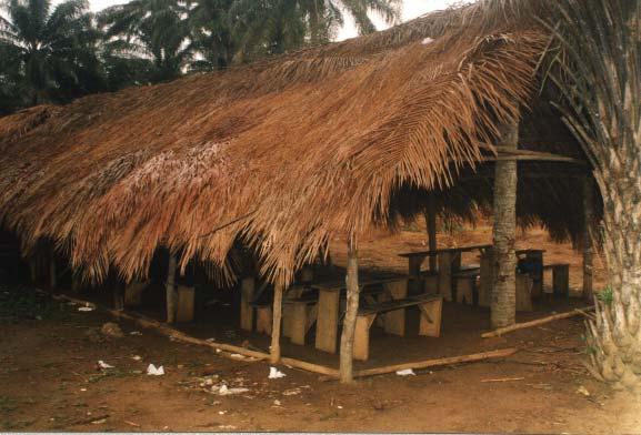 Das Problem: Bis vor 6 Jahren gab es in dem Dorf Forikolo im Lokomassama Distrikt noch gar keine Schule. Die Kinder in Forikolo wurden zunächst unter Palmen unterrichtet.