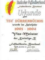 Fortschreibung der Chronik von 2002-2012 Frühjahr 2002 Freundeskreis zur Unterstützung des Fußballs in Dürrenbüchig wird gebildet 15.07.