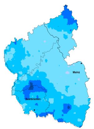 Rheinland-Pfalz Anzahl der Tage mit Niederschlag > 20 mm 1957-1966 1967-1976