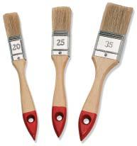 5.3 Verarbeitung von Wandfarben 1 2 Flachpinsel, 5. Stärke helle Naturborste lackierter Holzstiel Weißblechzwinge 3-tlg. Flachpinsel-Set, 5.