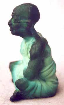 Abb. 2007-1/215 opak-jade-grünes Pressglas Wikipedia: Mohandas Karamchand Gandhi (genannt Mahatma Gandhi; geb. 2. Oktober 1869 in Porbandar, Gujarat, Indien; gest. 30.