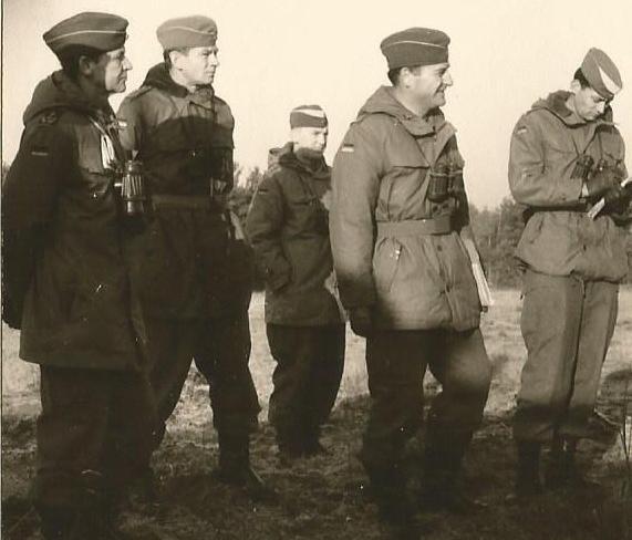 1963 - Beide Bataillone im Verbund der PzBrig 36 in Grafenwöhr - Von links nach rechts: Oberst Sonneck, OTL Rennhack,