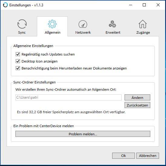 Updates CenterDevice Desktop nimmt regelmäßig eine Prüfung vor, ob ein Softwareupdate bereitsteht. Ebenfalls können Sie über das Tray-Menü auf Updates prüfen lassen.