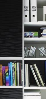 The surface structure ensures attractively broken light and behind the glass you can find all the books that you would like to have available immediately your very personal accent.