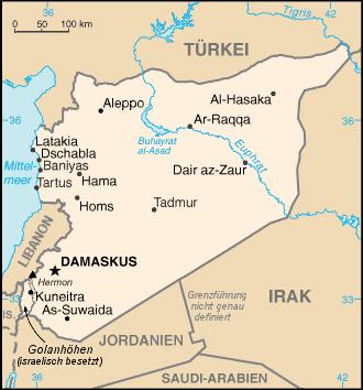 Syrien 20,1 Mio. Einwohner (2006) Bevölkerungsdichte 108,6 E/km² (D: 231 E/km²) Arbeitslosenquote ca.