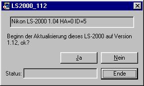 2. Installation des Updates 2.1 Starten des Updaters Wenn Sie mit Windows 95, Windows 98 oder Windows NT 4.0 arbeiten, wählen Sie zum Starten des Updaters LS- 2000_xxx.exe oder COOLSCANIII_xxx.