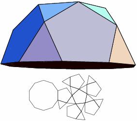 Polyeder J 5 Fünfseitige Kuppel, Fünfeckige Kuppel, pentagonale Kuppel engl.