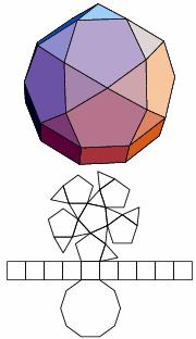 ±1/2-1/2 ( (2)+1)/2 ±1/2 1/2 ( (2)+1)/2 -( (2)+1)/2 1/2 ±1/2 ( (2)+1)/2 1/2 ±1/2 Polyeder J 20 Verlängerte fünfseitige Kuppel engl. Elongated pentagonal cupola, franz.