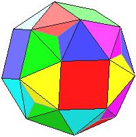 Rhombendodekaeder Voll, 6 Streifen, 10 x 2 D.