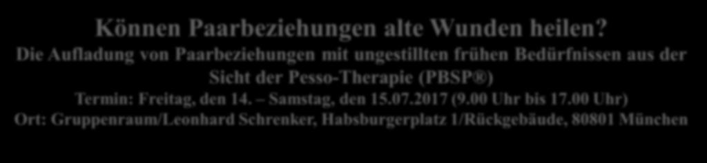 : Pesso-Therapie Das Wissen zur Heilung liegt in uns. Klett-Cotta, Leben Lernen, Stuttgart 2008 Schrenker, L. (2010). Die Behandlung traumatischer Störungen mit Pesso-Therapie (PBSP).