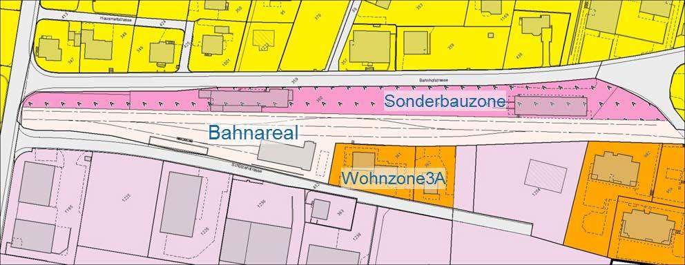 3.3: Bahnareal - Eisenbahntrassen und Gleisareale sowie Bahnhofareale