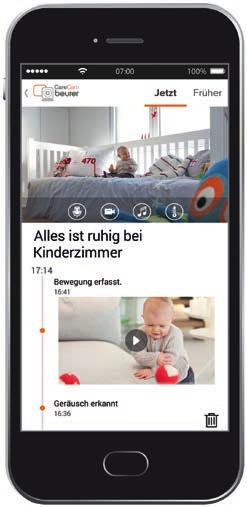 Die beurer CareCam App wurde speziell für die beiden Beurer Babyphone BY 88 Smart