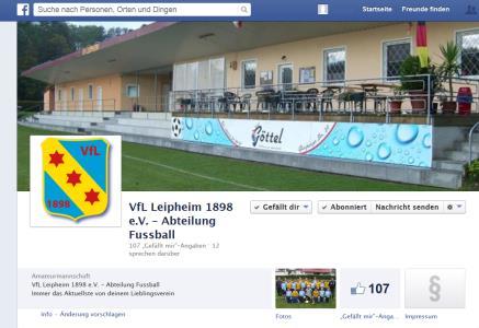 VfL Leipheim gibt es jetzt auch bei Facebook! Die aktuellsten und schnellsten Informationen rund um die Abteilung Fußball. Schau doch einfach mal vorbei und werde Fan.