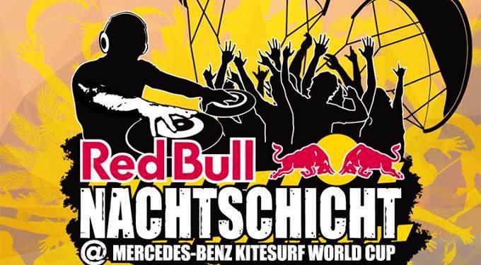 Red Bull Nachtschicht läutet Festival-Finale ein Das Finale des Mercedes-Benz Kitesurf World Cup wird heute Abend mit der großen Red Bull Nachtschicht eingeleitet.