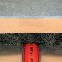 Elastische Schicht aus Linoleum oder PUR in Verbindung mit einer doppellagigen