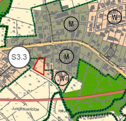 STADT HENNEF (SIEG) - NEUAUFSTELLUNG FLÄCHENNUTZUNGSPLAN SEITE 81 Standort S 3.3 (Uckerath, Wirdau) Mögliche Konflikte Planungsziel 0,15 ha Der Standort liegt am Siedlungsrand der Ortslage Uckerath.