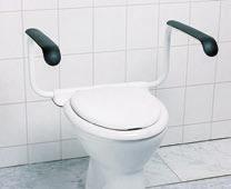 TOILETTENSTÜTZGESTELLE Toilettenarmstützen Toilettenhilfe bei Hüftgelenksversteifung Toilettenstützgestell XXL 200 kg passt für alle Toilettenbecken mit Sitzbrille und Deckel ersetzt komplett die