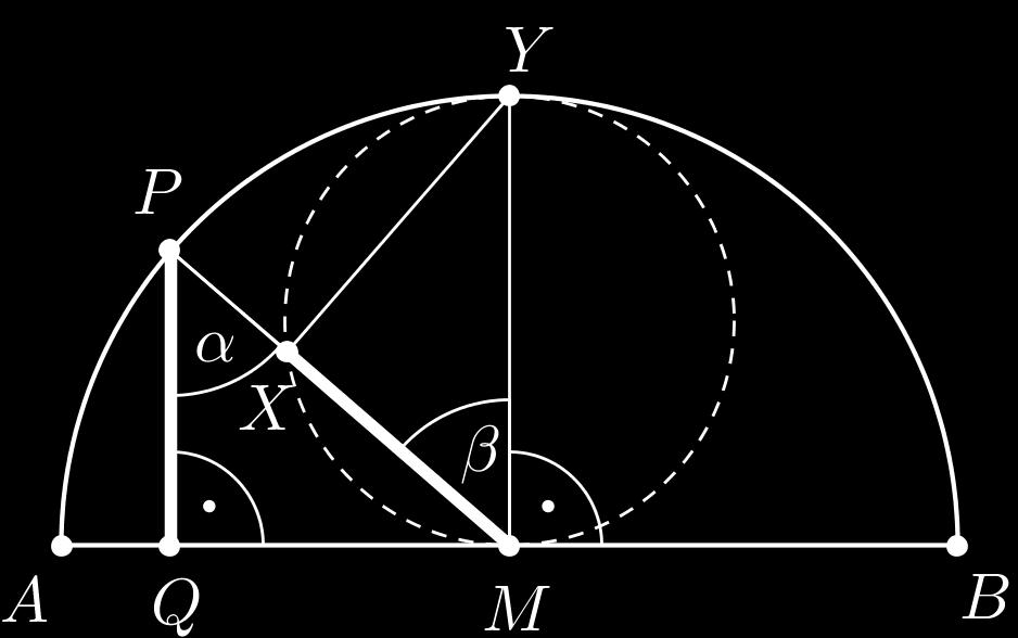 Auf welcher Kurve bewegt sich X, wenn P den Halbkreis durchläuft?