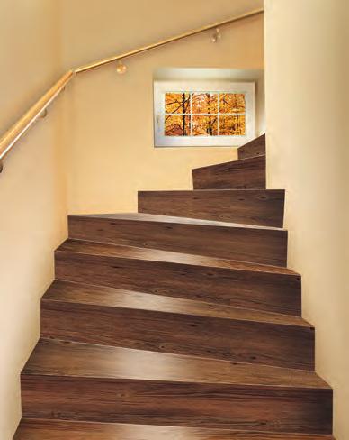 Die Treppenkanten sind nämlich aus dem gleichen Material gefertigt wie unsere HDF-Vinylböden.