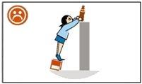Bild 20: Steigen Sie nie auf eine Getränkekiste, diese kann leicht kippen und der Kunststoff kann durchbrechen! Benutzen Sie keine schadhaften Leitern.