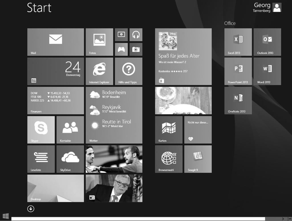 1 Der schnelle Einstieg in Windows 8.1 Der Startbildschirm Ihre Schaltzentrale A Windows 8.