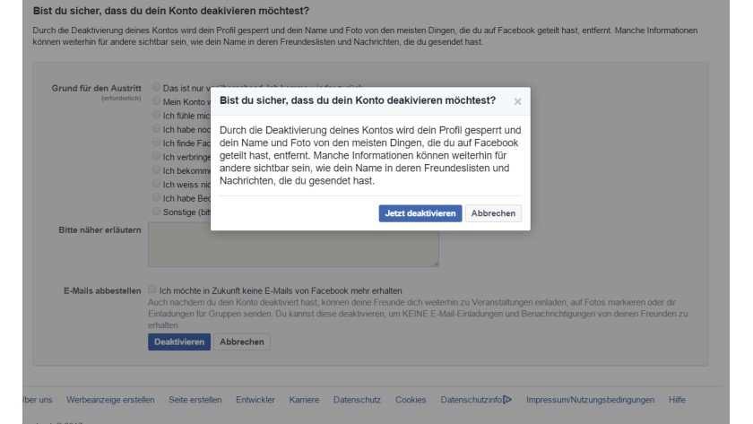 http://www.tecchannel.de/a/so-loeschen-sie-ihr-facebook-profil,3277861,2 2 von 5 25.02.17 22:01 Deaktivierung durchführen - Facebook Konto löschen - TecChannel Wo.