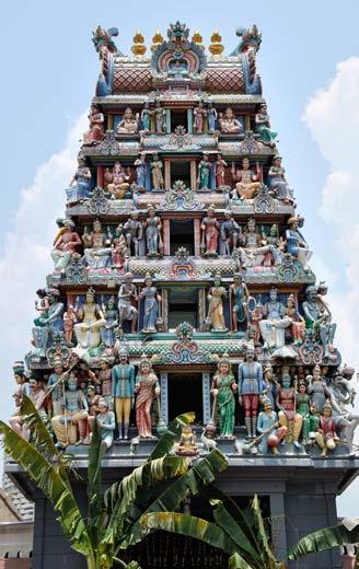 Der Sri Srinivasa Perumal Tempel ist dem Hindu-Gott Vishnu geweiht der Name Perumal ist einer seiner 1000 anderen Namen.