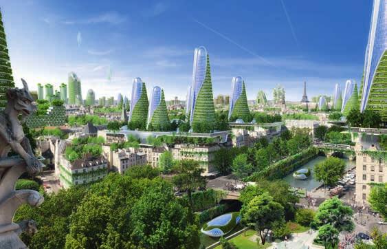 visionen und utopien Unter der Bezeichnung Smart City stellte der belgische Architekt Vincent Callebaut seine Vision für das Paris im Jahr 2050 vor.