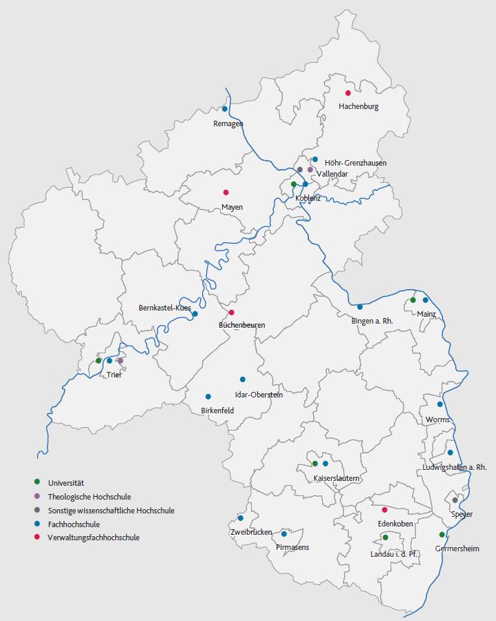 Hochschularten und Hochschulstandorte 2015 Institutionen der akademischen Hochschulbildung Hochschulstandorte 2015 Universität und wissenschaftliche Hochschule Promotions- und Habilitationsrecht