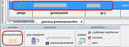 9. Bankverbindung synchronisieren Wählen Sie in der Übersicht die Bankverbindung aus