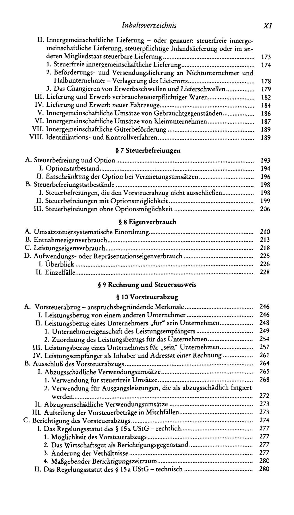 Inhaltsverzeichnis XI II.