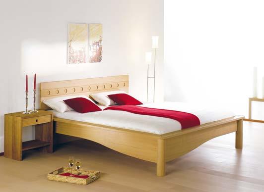 Weißöl - Bett Florenz: Kopfhaupthöhe 95 cm, Bettseitenhöhe 50 cm, Massivholzeinlage mit
