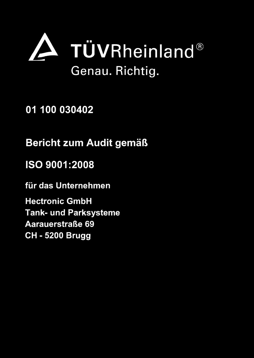 Jk TÜVRheinland 01 100 030402 Bericht zum Audit gemäß ISO